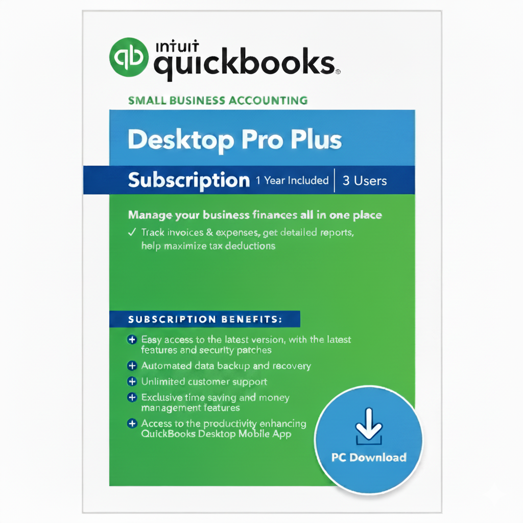 QuickBooks Desktop Pro Plus 2024 | 3-Users Accounting Software